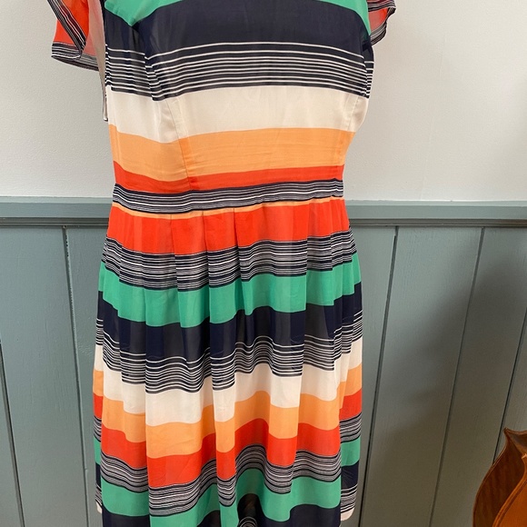 Modcloth Striped Flutter Sleeve Dress 2X - Picture 3 of 7